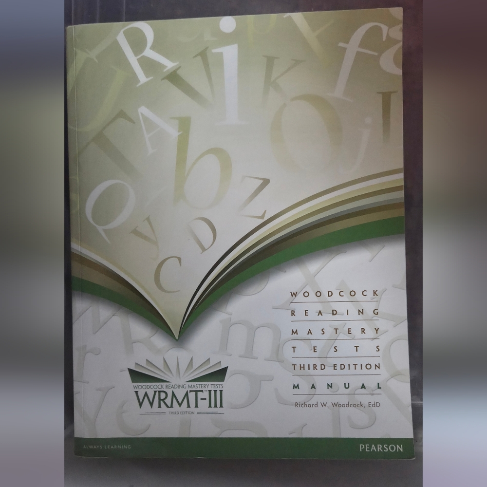 Pearson WRMT-III Manual with Black and White Accents